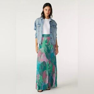 ba&sh Green and Pink Maxi Skirt